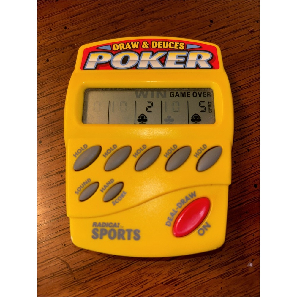 Radica Sports Draw & Deuces Poker Handheld Electronic Game Tested Works